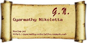 Gyarmathy Nikoletta névjegykártya