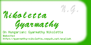 nikoletta gyarmathy business card